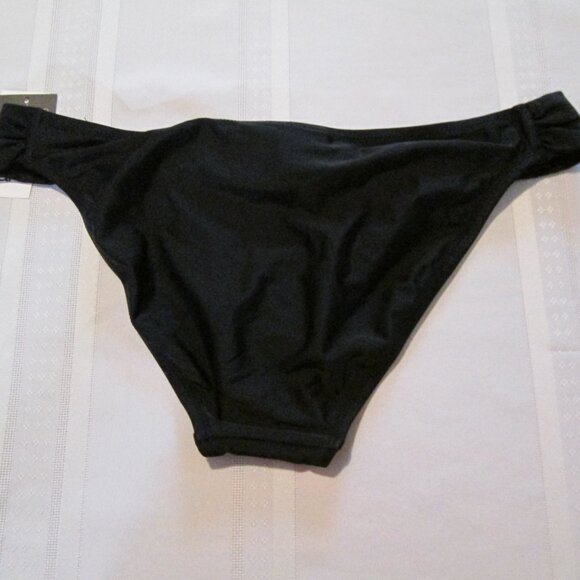 BAR III Shirred Black Solid Hipster Bikini Bottom NWT Sz M - Picture 6 of 9